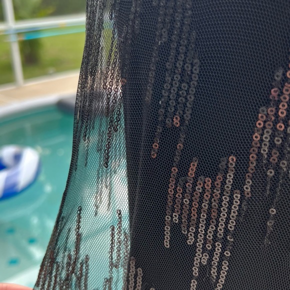 Romeo & Juliet Couture Sequin Mini Bodycon Dress Black Medium M Med - Picture 7 of 9